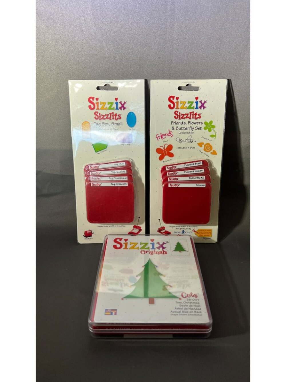 Sizzix Sizzlits Dies Bundle Tags Flowers Butterfly Tree Set